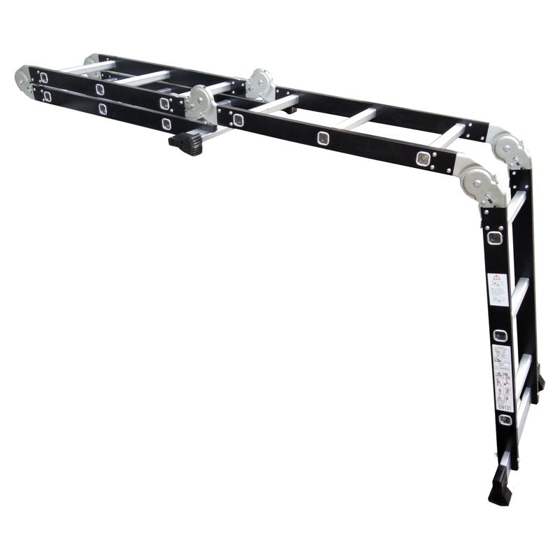 Escalera multifuncional de acero 12 peldaños 3,3 m soporta hasta 150 kg