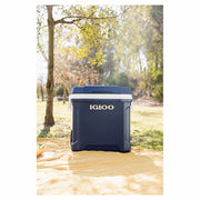 Igloo Latitude 58-quart blue cooler with wheels