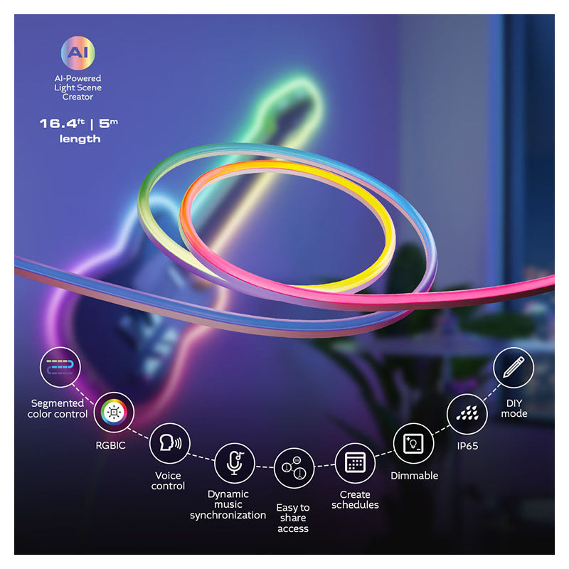 Cinta LED neón inteligente RGBIC 5 m Nexxt