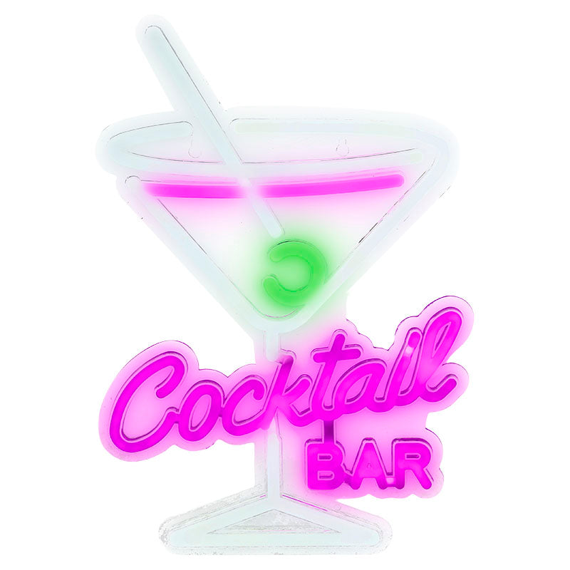 Letrero neón LED "copa cocktails bar" multicolor 6,4 W Lumineo