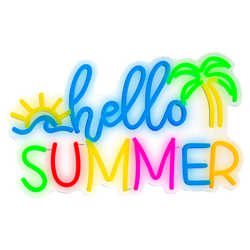Letrero neón LED "hello summer" multicolor 9,5 W Lumineo