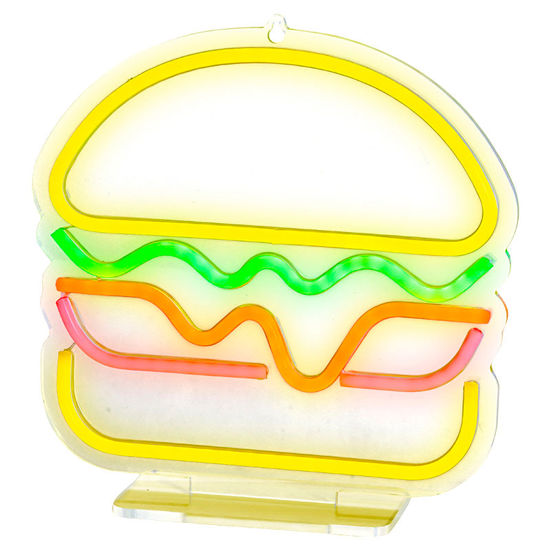 Letrero neón LED "hamburguesa" multicolor 5,8 W Lumineo