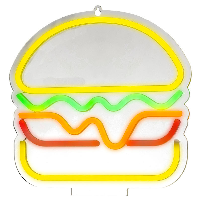 Letrero neón LED "hamburguesa" multicolor 5,8 W Lumineo