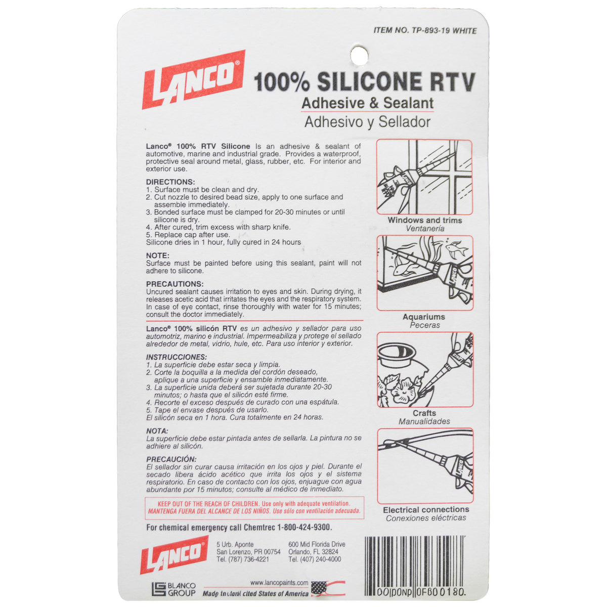 Silicón RTV Marino blister blanco