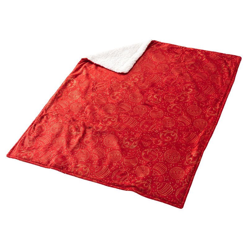 Frazada borrego navideña roja