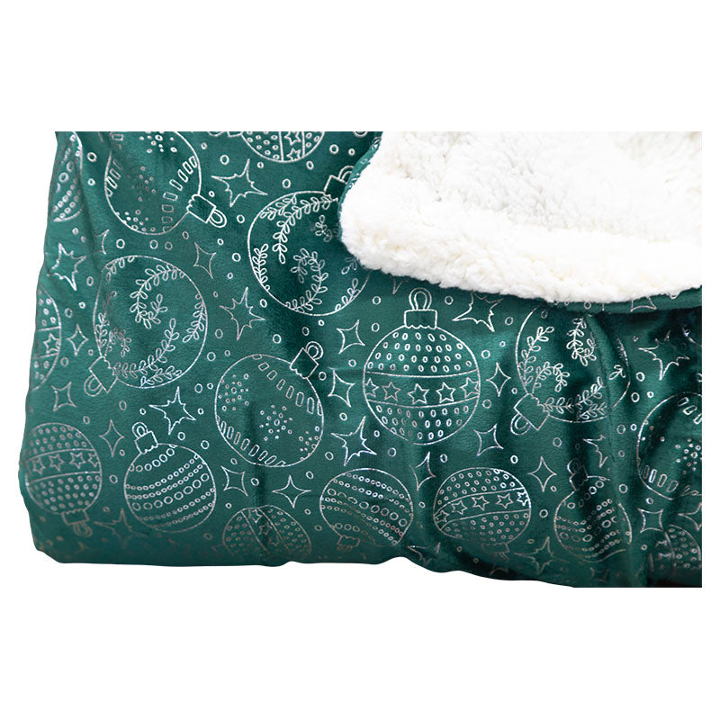 Frazada borrego navideña verde