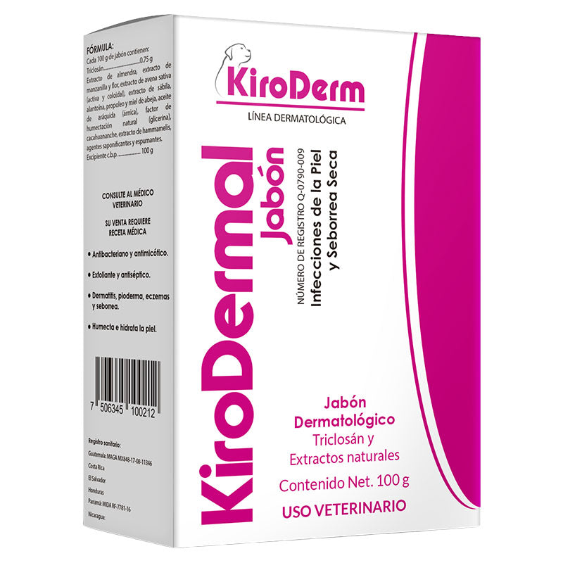 Jabón dermatológico para perros y gatos 100 gr KiroDermal