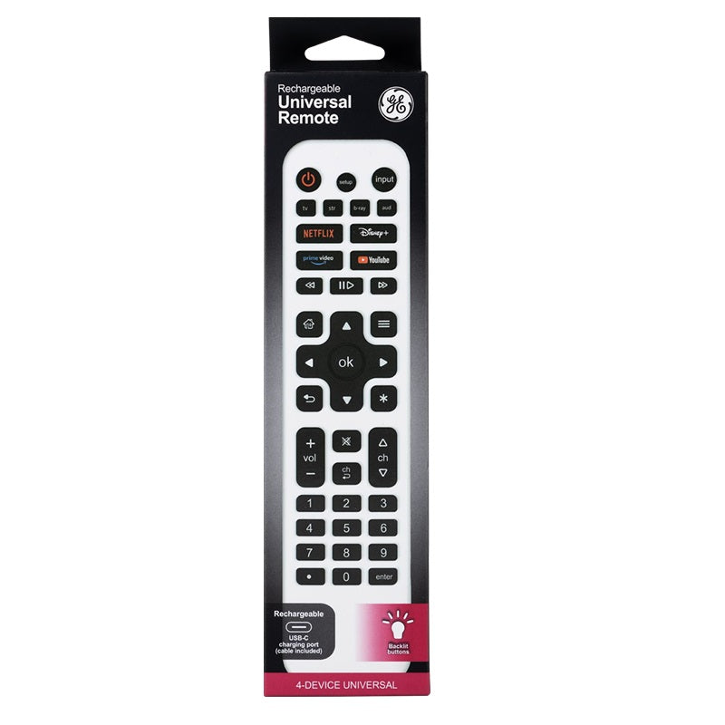 Control remoto universal recargable para 4 dispositivos GE 80984