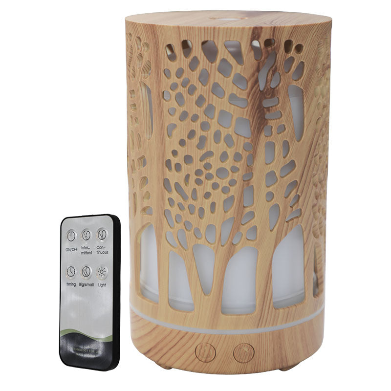 Difusor de aromas en colores mixtos con  conexión por adaptador eléctrico de 5 V con diseño tipo gota e iluminación Led ambiental