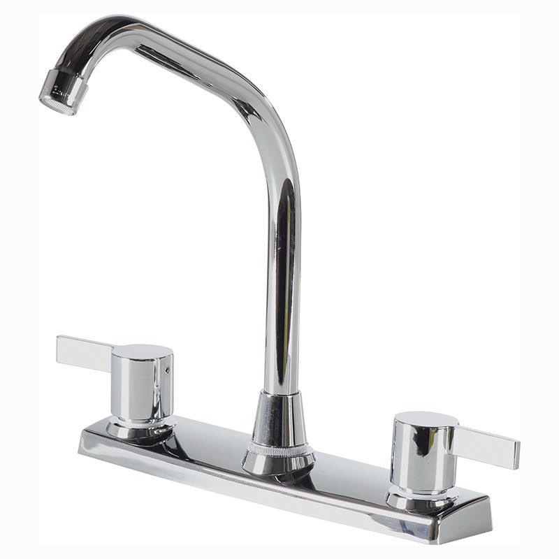 Grifo cocina 8 cuello alto Quadrado cromo pulido dos mandos tipo palanca