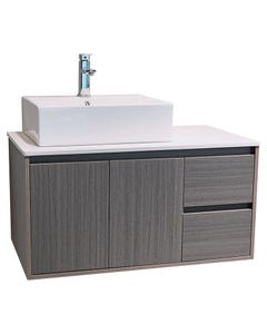 Mueble de mdf a pared para baño 90 x 52 x 55 cm (lavamanos se vende por separado)
